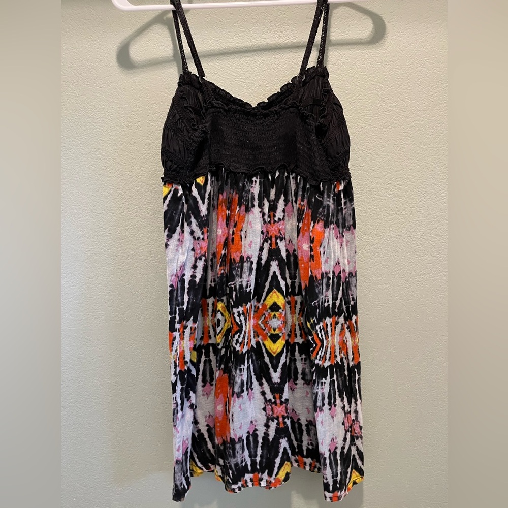 Rip Curl Rutched Bodice Tye Dye Spaghetti Strap Dress View 2